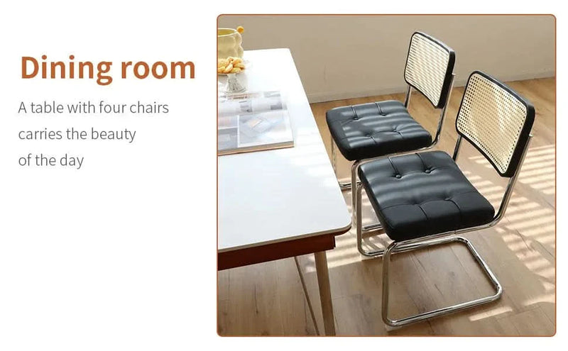 Dining Chairs Faux Leather Mid Century Modern Chrome Legs Set Of 2