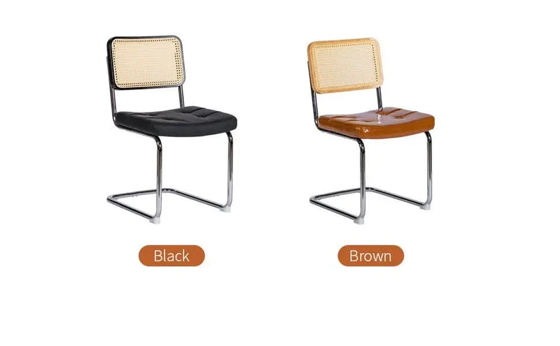 Dining Chairs Faux Leather Mid Century Modern Chrome Legs Set Of 2