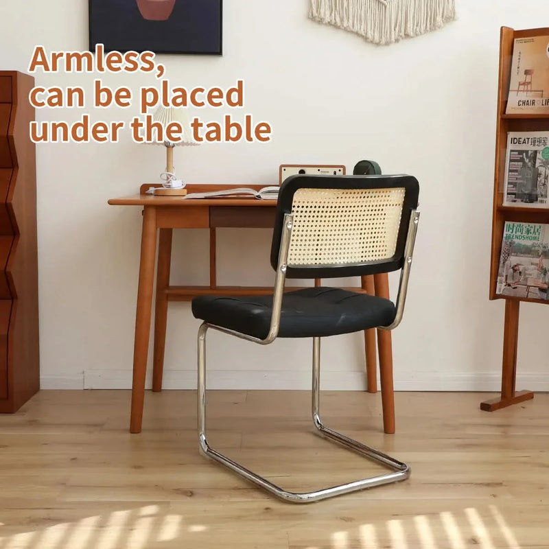 Dining Chairs Faux Leather Mid Century Modern Chrome Legs Set Of 2