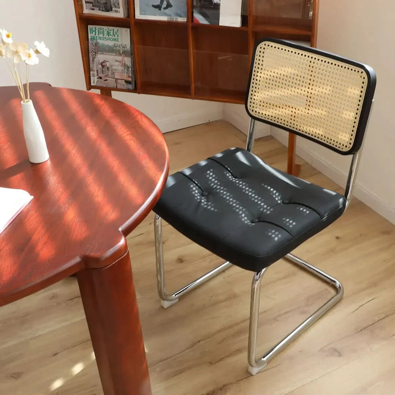 Dining Chairs Faux Leather Mid Century Modern Chrome Legs Set Of 2