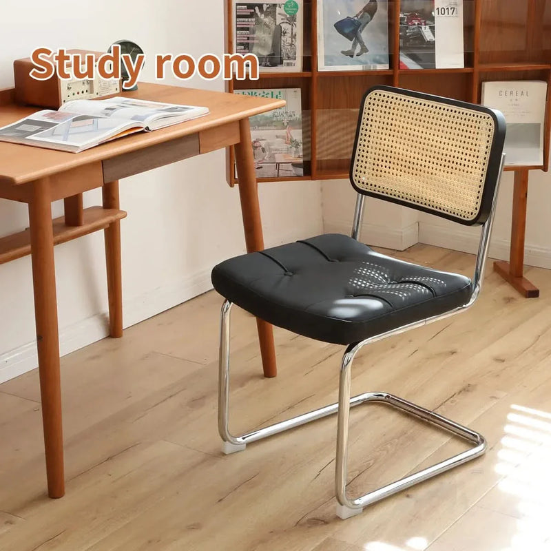Dining Chairs Faux Leather Mid Century Modern Chrome Legs Set Of 2