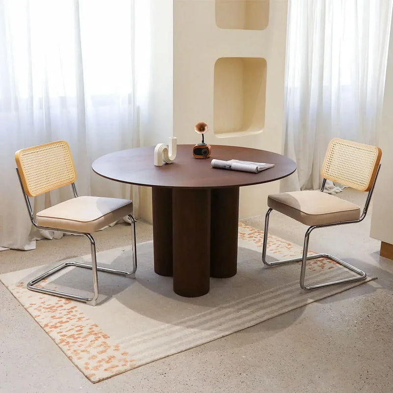 Velvet Rattan Dining Chairs Chrome Legs 2 Piece Set Midcentury Style