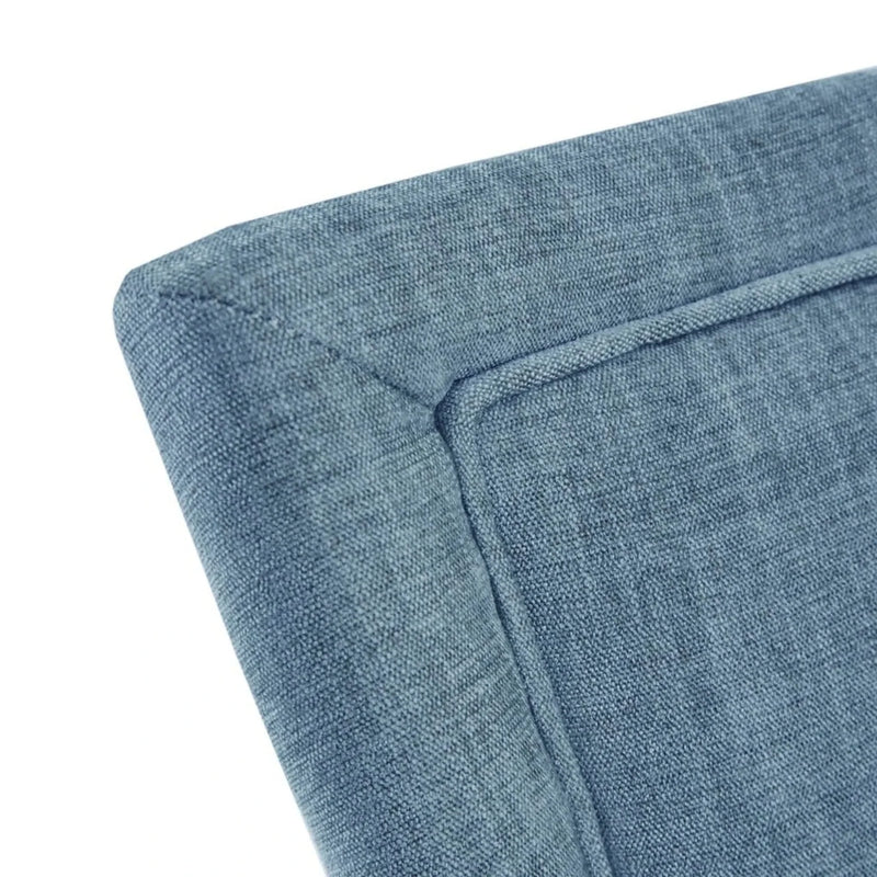 Dining Chair Set Polyester Upholstery High Back Light Blue Fabric