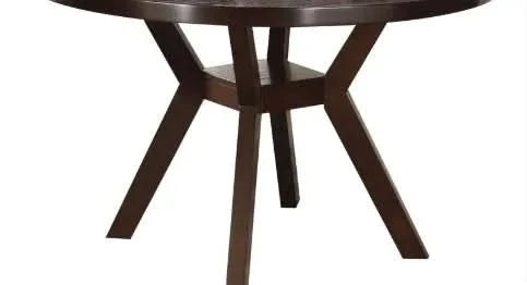 Dining Table Espresso Finish Synthetic Wood Round Table For Kitchen And Dining