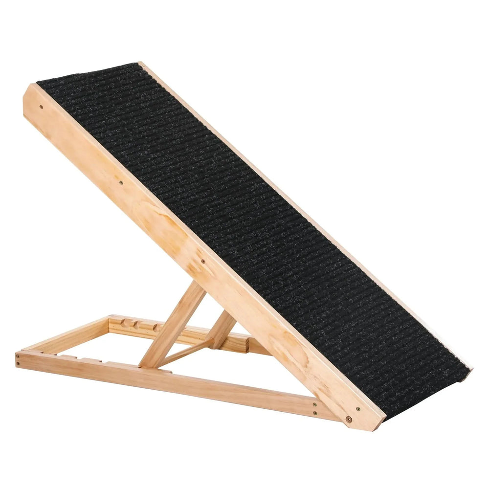 Pet Ramp Wood Height Adjustable Foldable For Dogs Cats Rabbits Non Slip Media 1