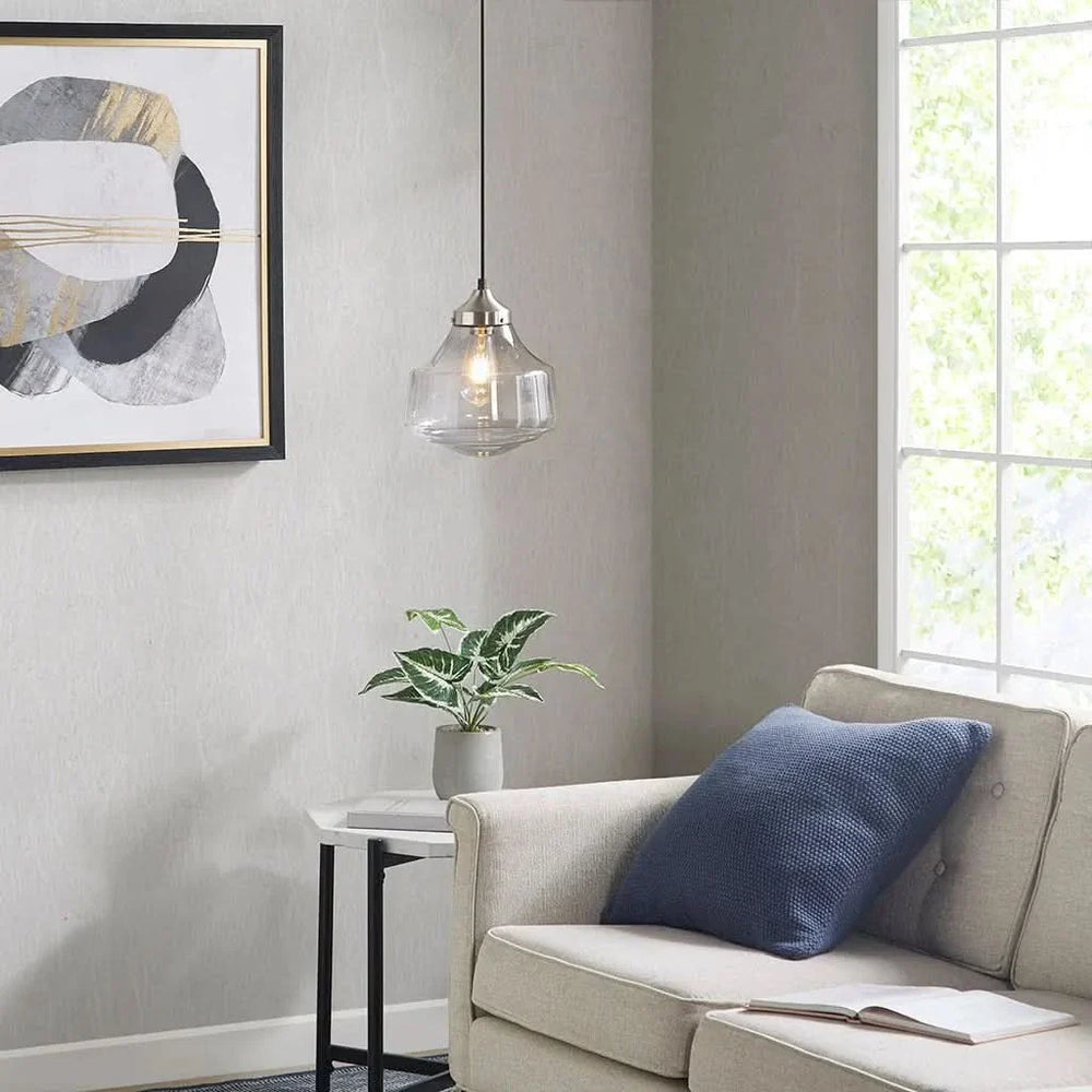 Glass Pendant Bell-Shaped Ceiling Light For Living Rooms Home Decor Media 8