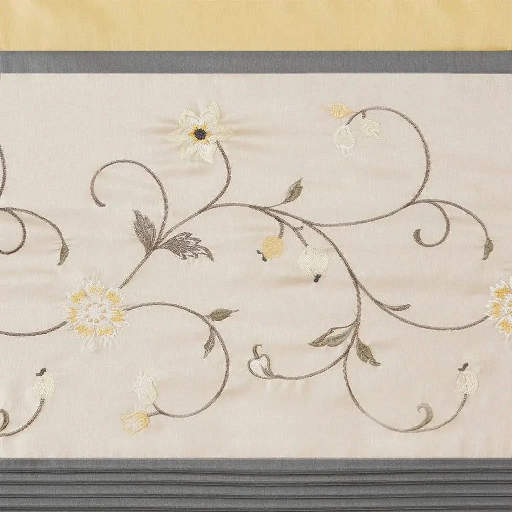 Embroidered Curtain Panel Polyester Floral Embroidery 84 Inch Length Media 7