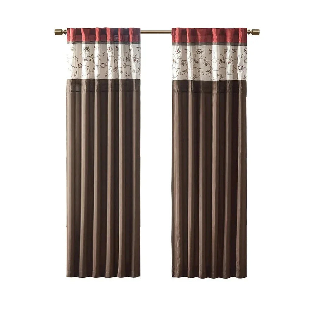 Embroidered Curtain Panel Polyester Floral Embroidery For Living Room Media 9