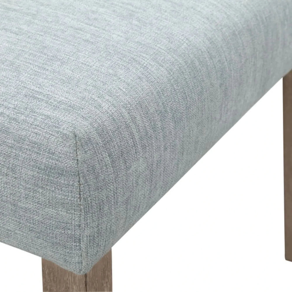 Farmhouse Dining Chair Polyester Upholstery Light Blue Set of 2 Solid Wood Legs Media 7