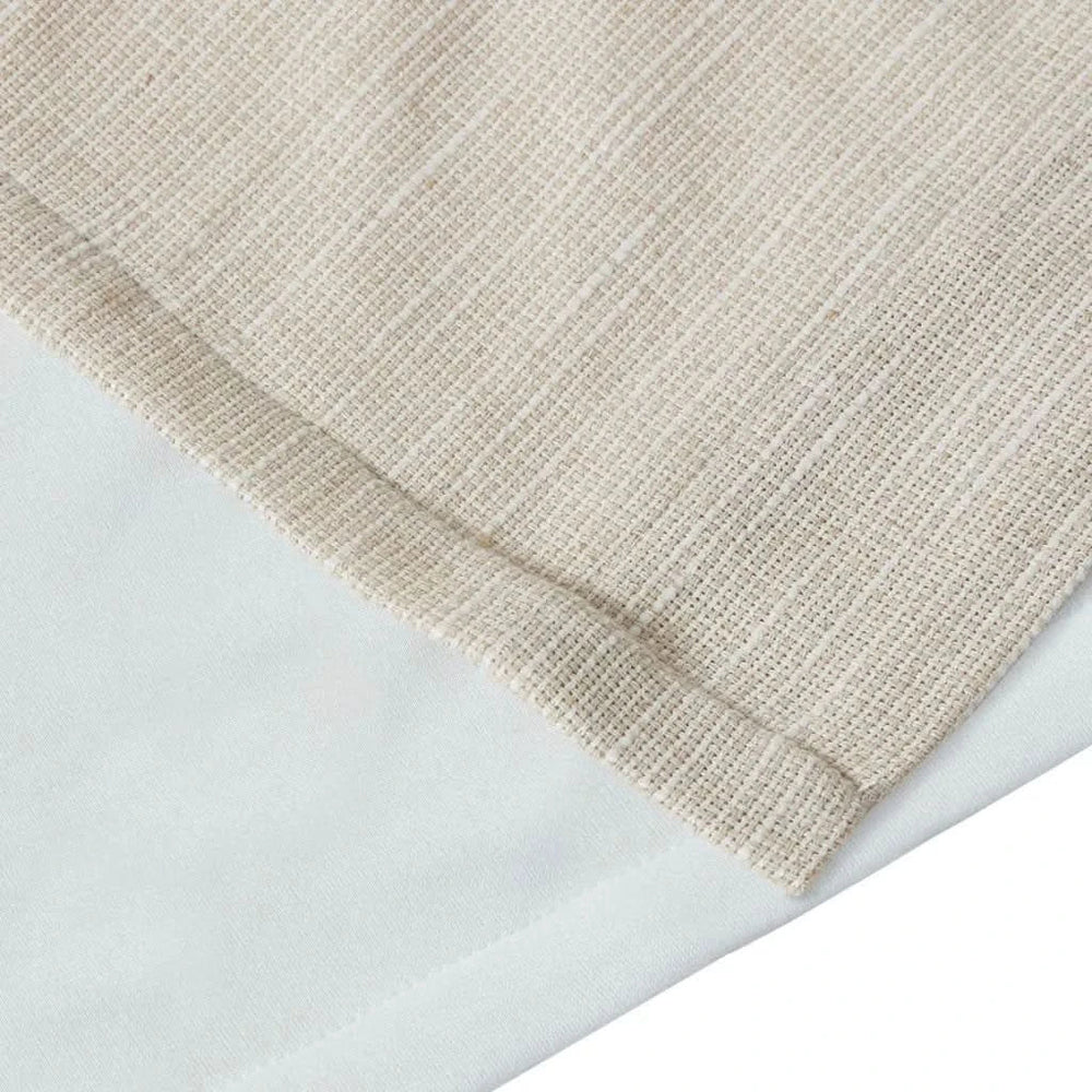 Faux Linen Curtain Polyester Fleece Lined Rod Pocket Panel Back Tab Media 13