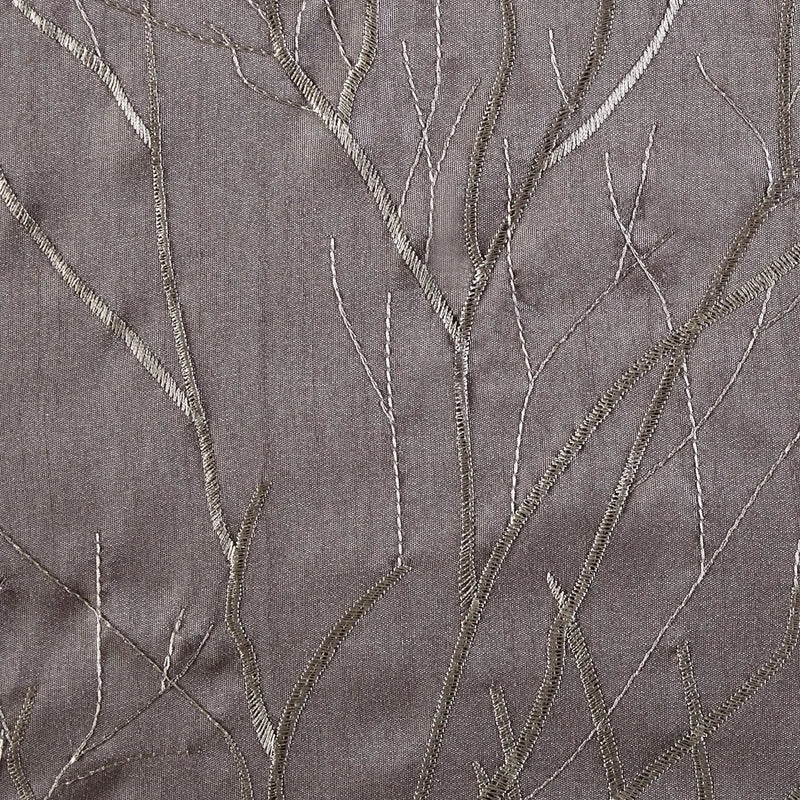 Window Valance Faux Silk Embroidered Grey All Over Branch Design 50x18