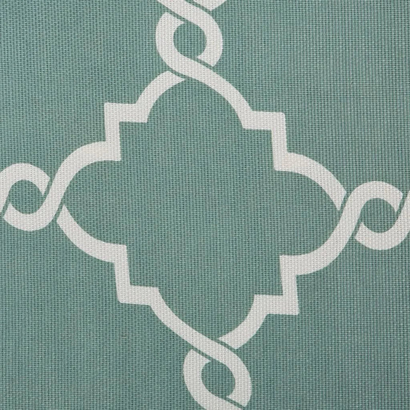 Fretwork Curtain Grommet Top Polyester Seafoam & White Window Panel
