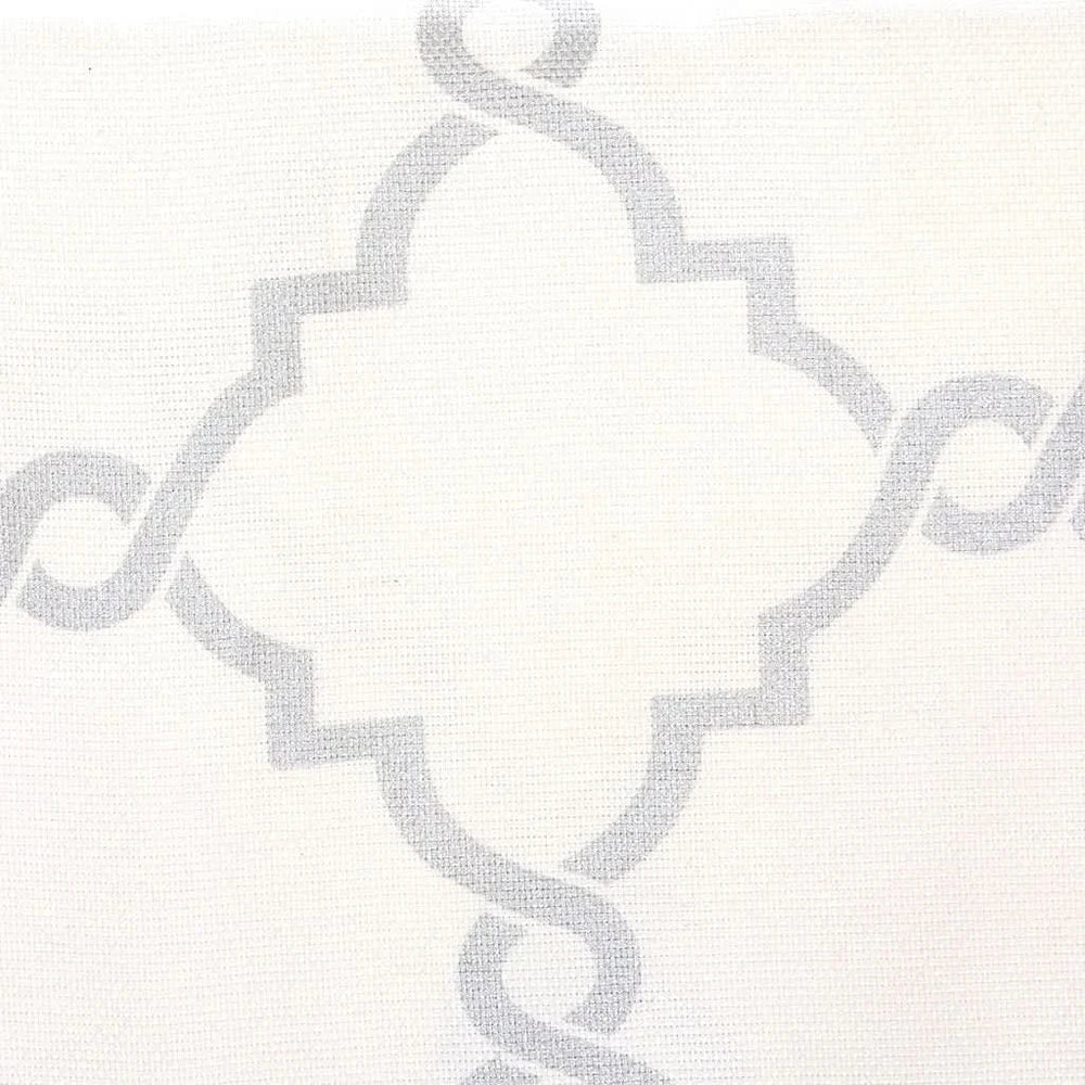 Geometric Fretwork Window Curtain Panel Polyester Grommet Top Ivory Grey Media 6