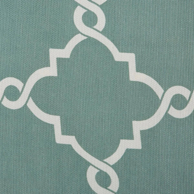 Window Valance Grommet Top Geometric Fretwork Print Seafoam & White 50x18