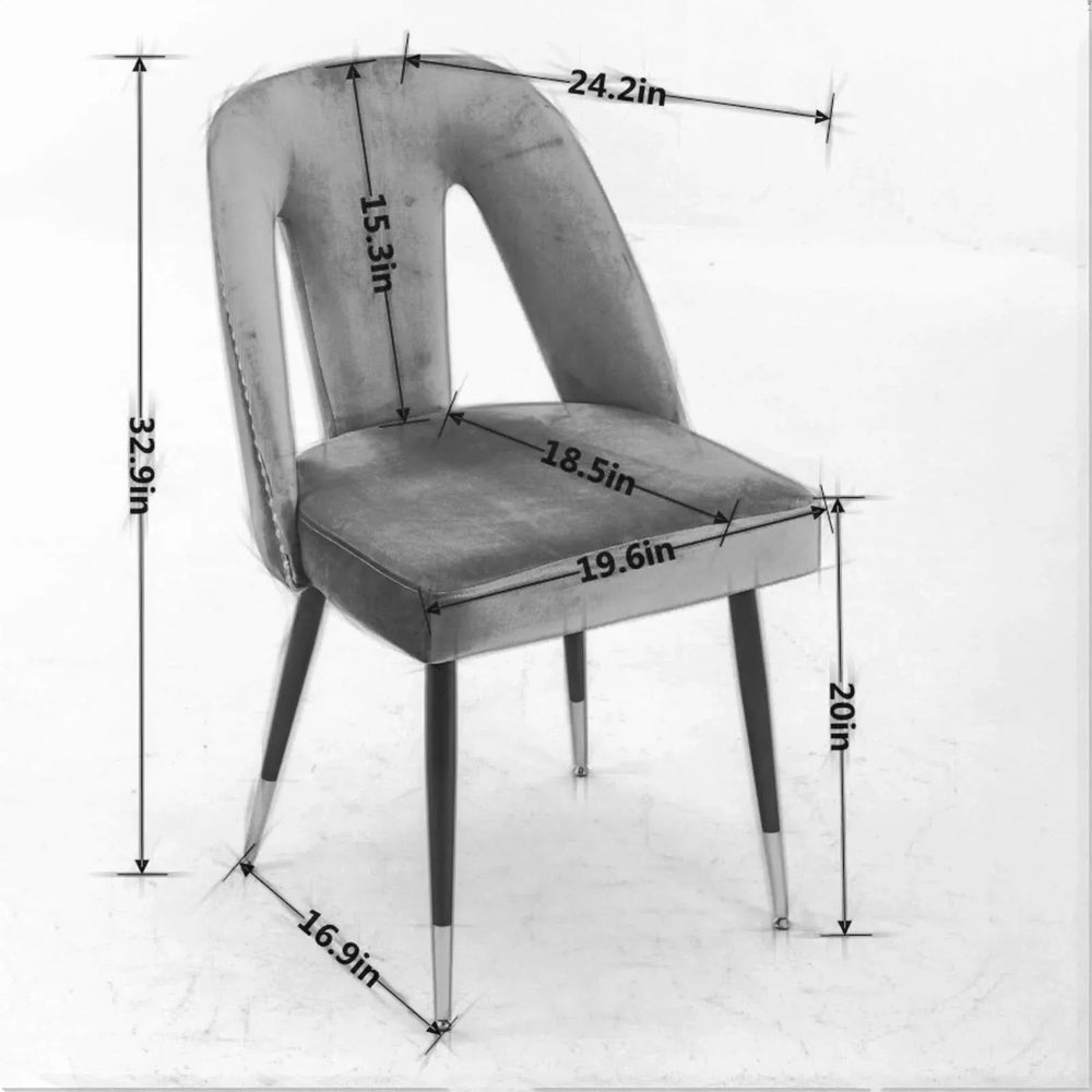 Velvet Dining Chair Blue Velvet Upholstery With Nailhead Trim Modern Media 9