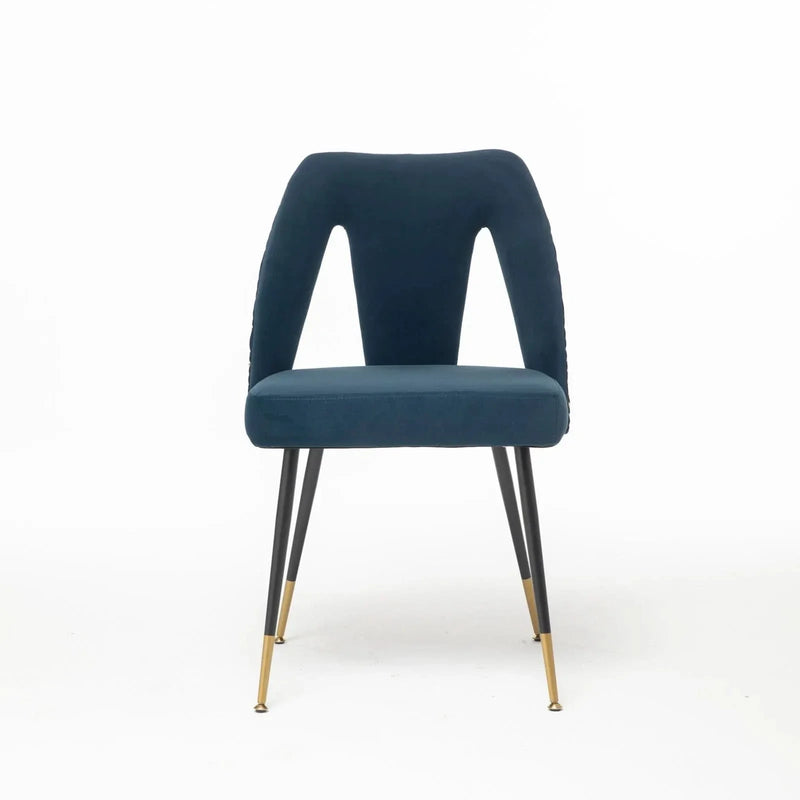 Velvet Dining Chair Blue Velvet Upholstery With Nailhead Trim Modern