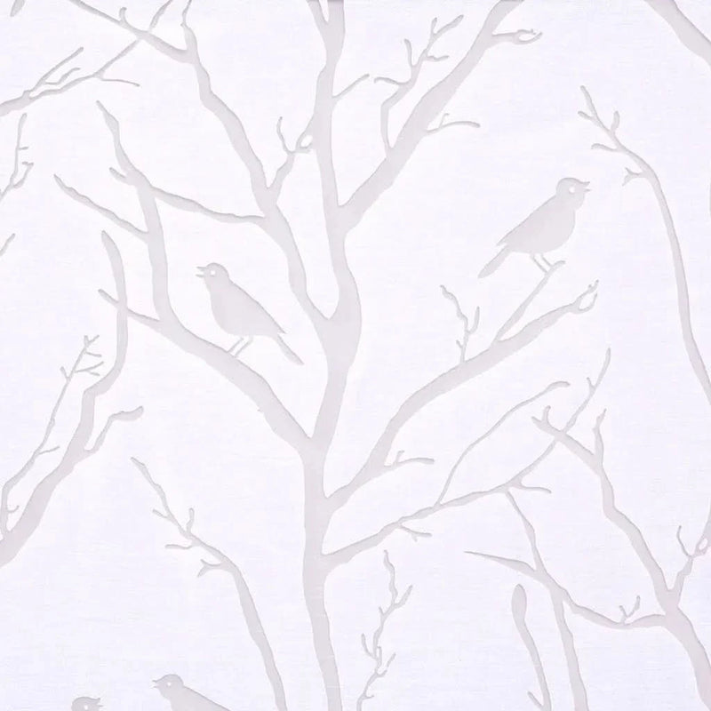 Bird On Branches Sheer Curtain Polyester Burnout Grommet Top Single Panel