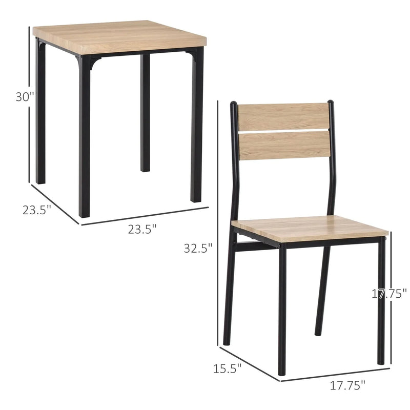 Dining Table Set For 2 Wooden Top Space Saving For Small Apartments