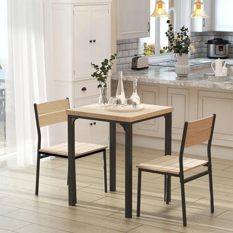 Dining Table Set For 2 Wooden Top Space Saving For Small Apartments