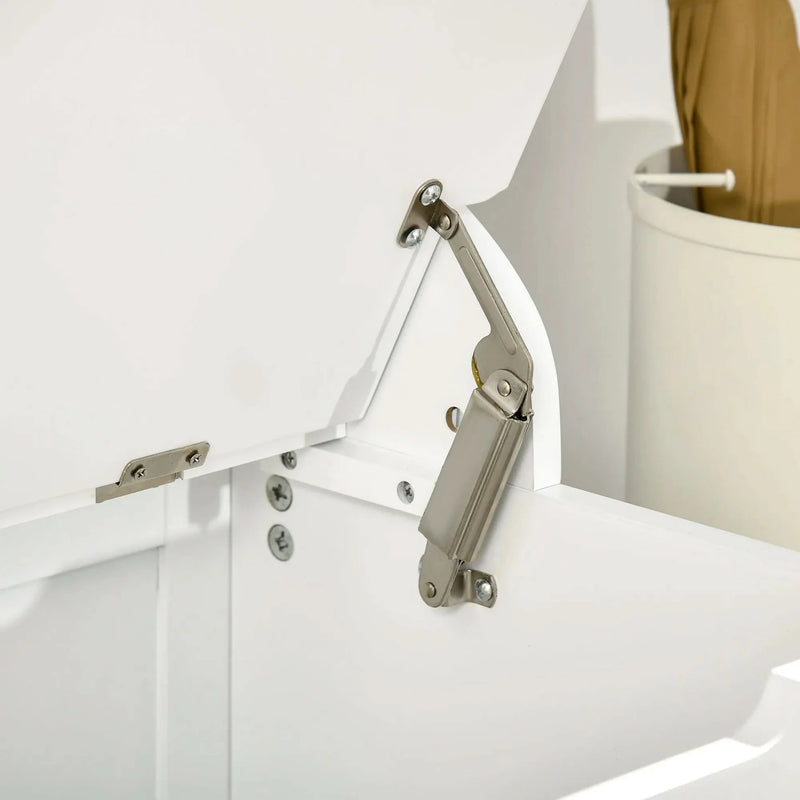 Hall Tree Coat Rack & Storage Bench White Wood Finish With Seating