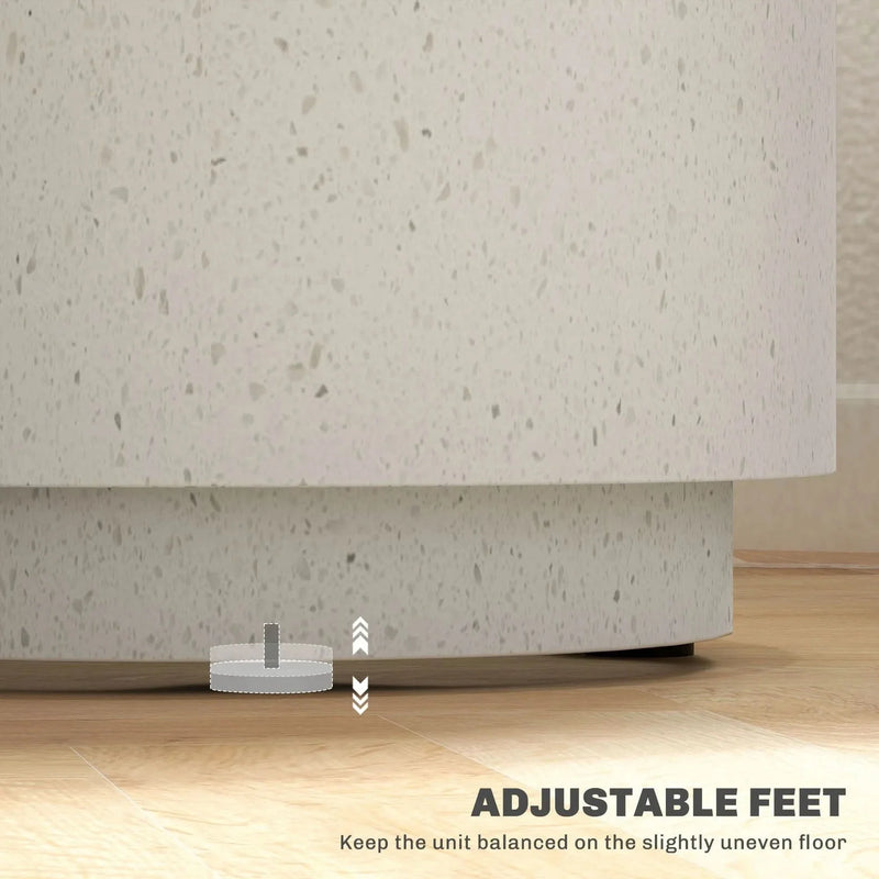 Round Side Table Terrazzo Finish & Lightweight End Table With Adjustable Feet
