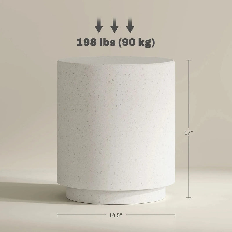 Round Side Table Terrazzo Finish & Lightweight End Table With Adjustable Feet