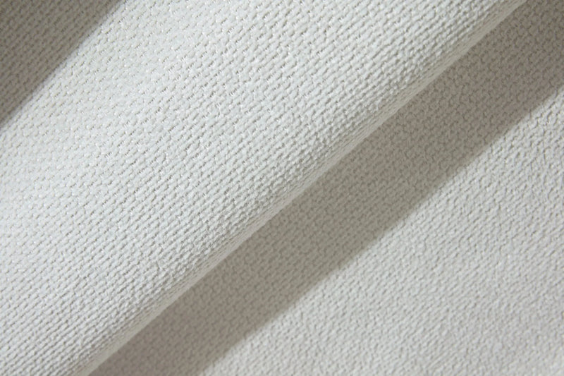 Upholstered Headboard Bed Frame Cream White Fabric & Metal Contemporary