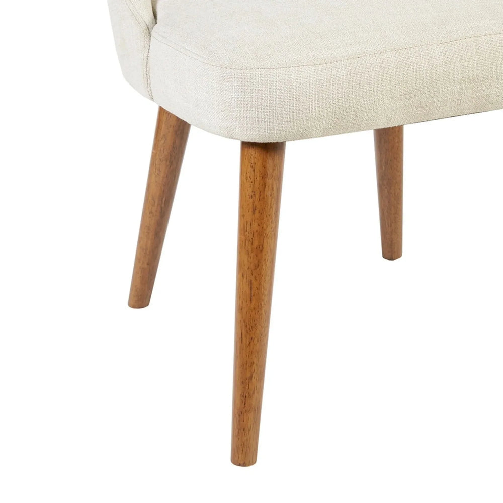 Dining Chair Set of 2 in Tan Upholstered Fabric with Wood Frame Modern Media 6