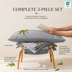 Bamboo Sheet Set Organic Bamboo & Oeko-Tex Certified Soft Sleep Comfort perspective