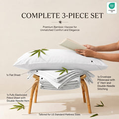 Bamboo Sheet Set Organic Bamboo & Oeko-Tex Certified Soft Sleep Comfort perspective