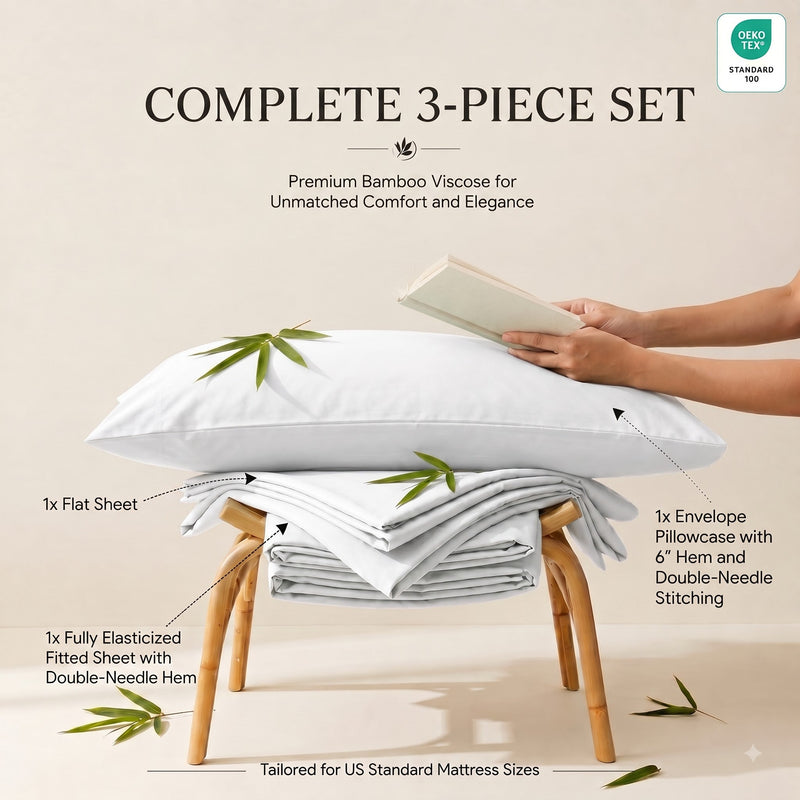 Bamboo Sheet Set Organic Bamboo & Oeko-Tex Certified Soft Sleep Comfort