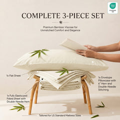 Bamboo Sheet Set Organic Bamboo & Oeko-Tex Certified Soft Sleep Comfort perspective