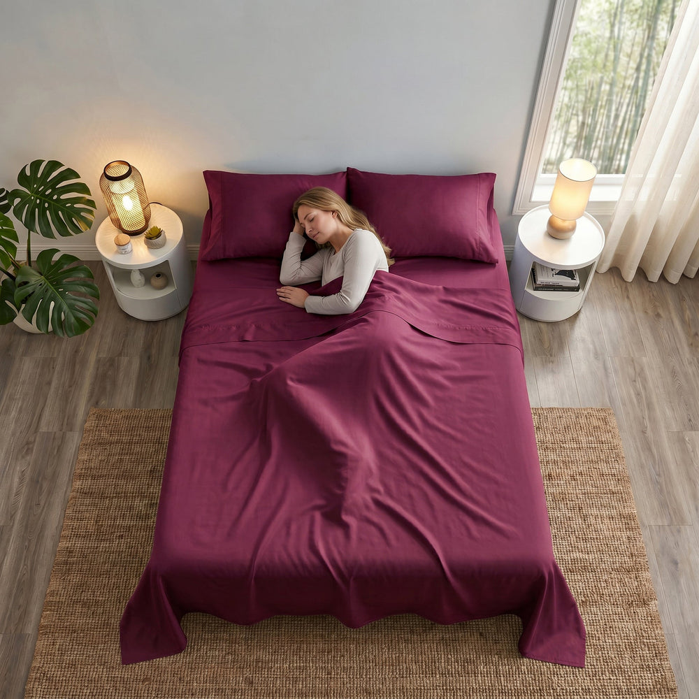 TENCEL Lyocell Sheet Set 4-Piece Moisture-Wicking All-Season Sleep Media 108