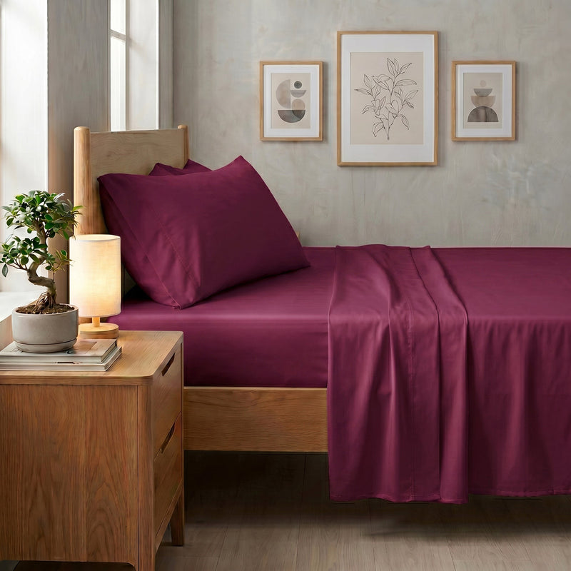 TENCEL Lyocell Sheet Set 4-Piece Moisture-Wicking All-Season Sleep