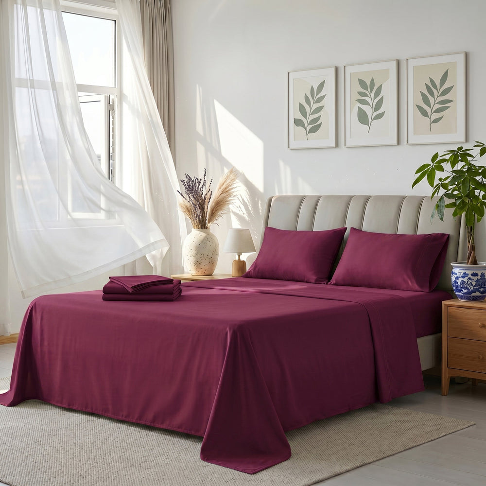 TENCEL Lyocell Sheet Set 4-Piece Moisture-Wicking All-Season Sleep Media 102