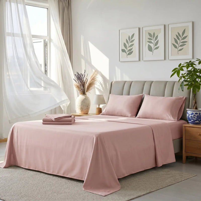TENCEL Lyocell Sheet Set 4-Piece Moisture-Wicking All-Season Sleep