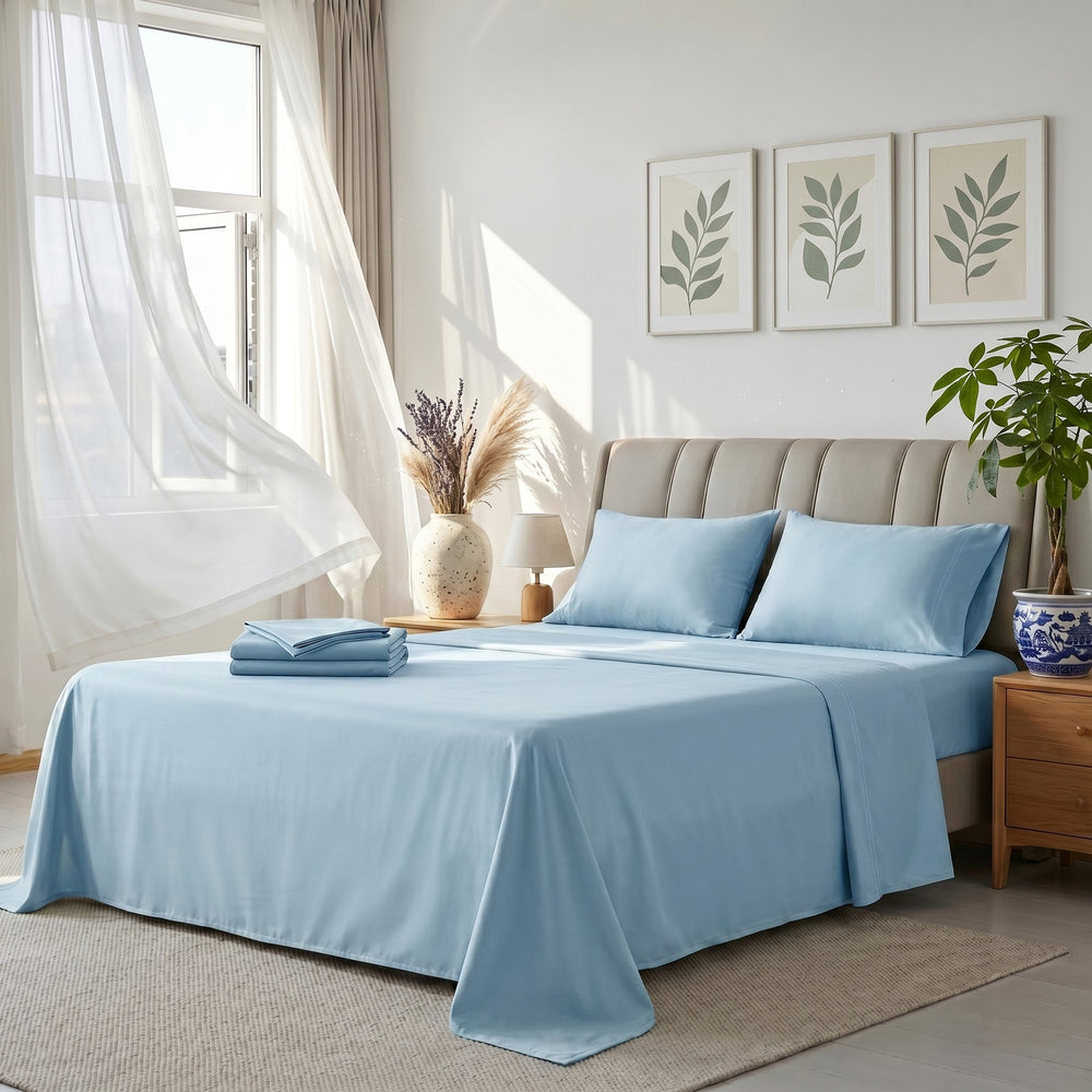 TENCEL Lyocell Sheet Set 4-Piece Moisture-Wicking All-Season Sleep Media 180