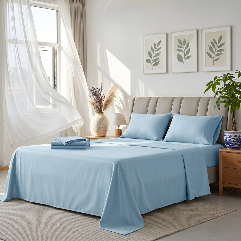 TENCEL Lyocell Sheet Set 4-Piece Moisture-Wicking All-Season Sleep