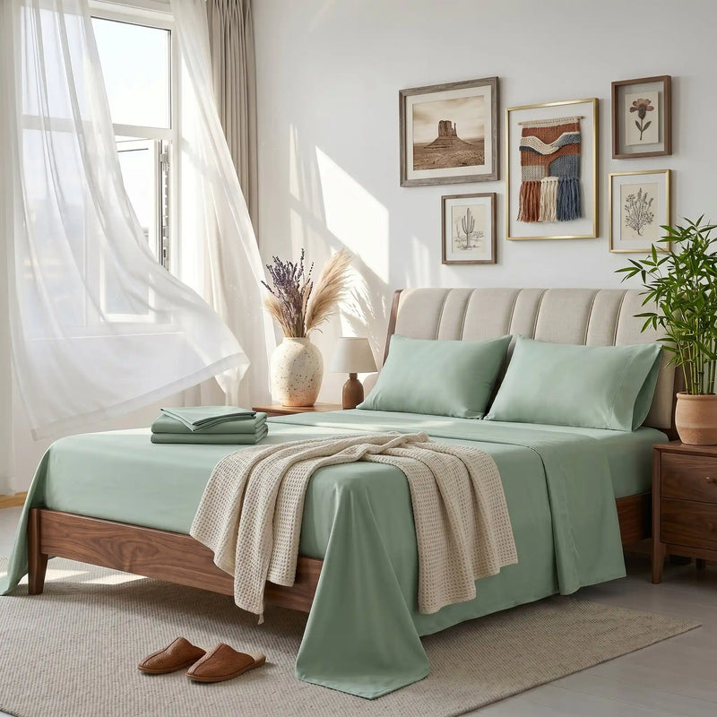Bamboo Sheet Set Organic Bamboo & Oeko-Tex Certified Soft Sleep Comfort