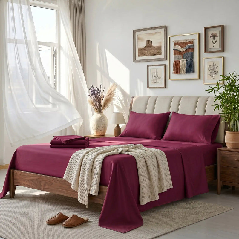 Bamboo Sheet Set Organic Bamboo & Oeko-Tex Certified Soft Sleep Comfort