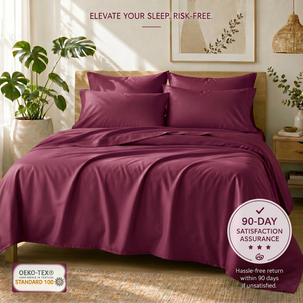 TENCEL Lyocell Sheet Set 4-Piece Moisture-Wicking All-Season Sleep Media 109
