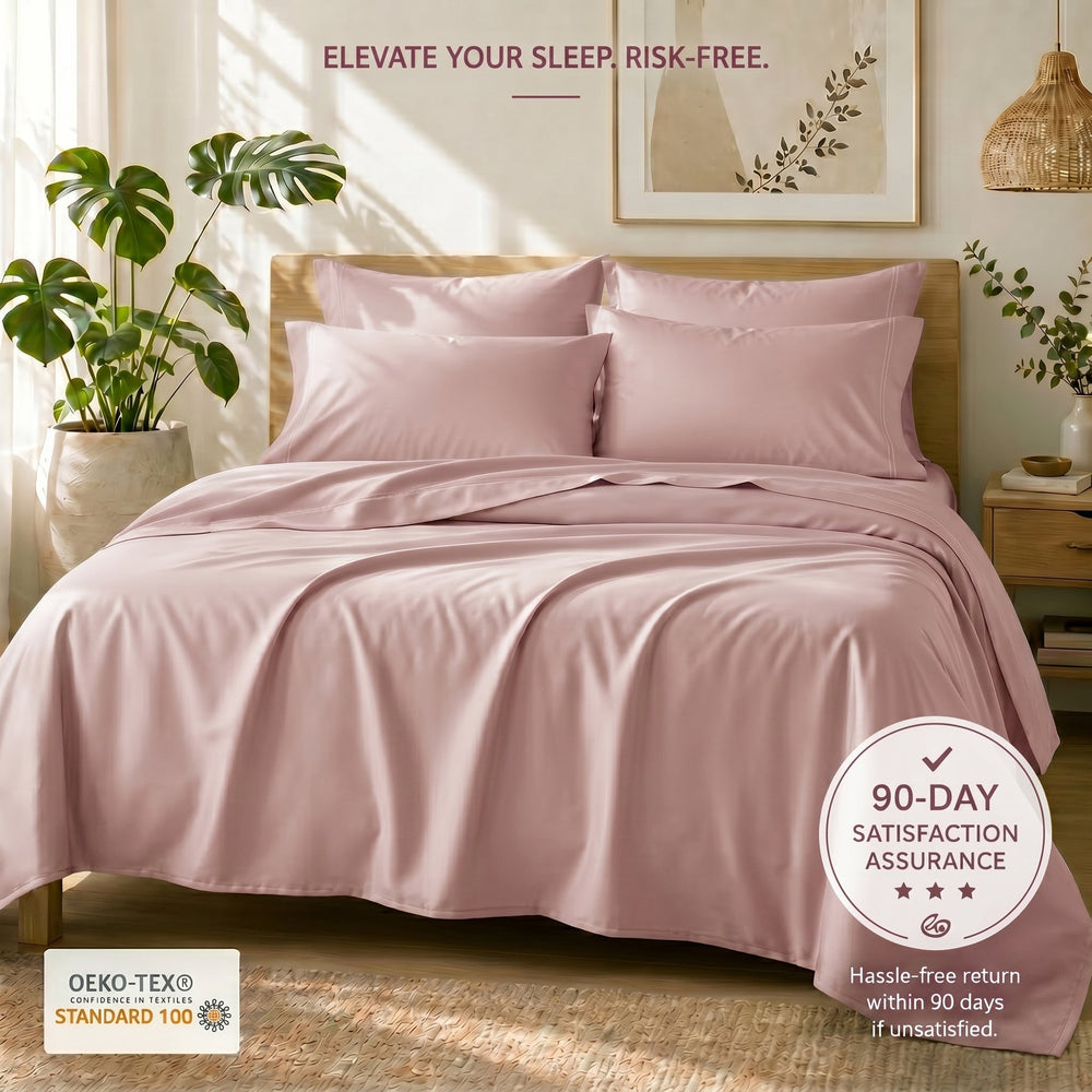 TENCEL Lyocell Sheet Set 4-Piece Moisture-Wicking All-Season Sleep Media 128