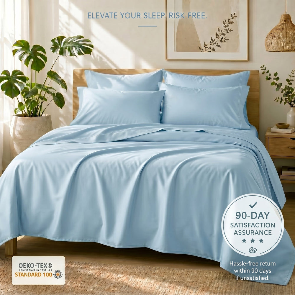 TENCEL Lyocell Sheet Set 4-Piece Moisture-Wicking All-Season Sleep Media 181