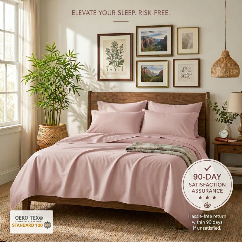 Bamboo Sheet Set Organic Bamboo & Oeko-Tex Certified Soft Sleep Comfort