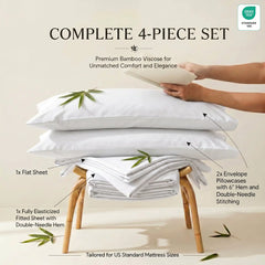 Bamboo Sheet Set Organic Bamboo & Oeko-Tex Certified Soft Sleep Comfort perspective
