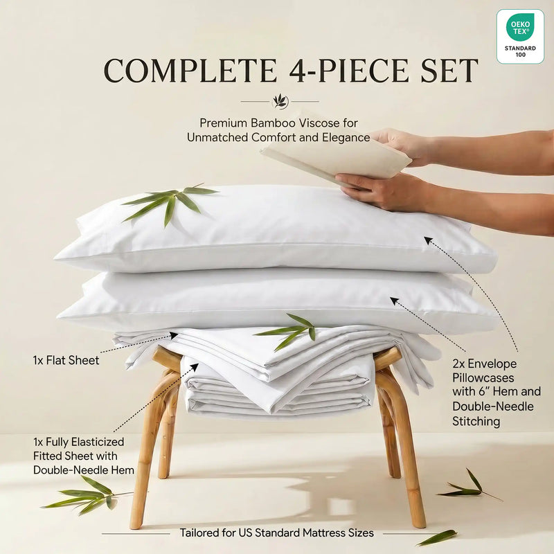 Bamboo Sheet Set Organic Bamboo & Oeko-Tex Certified Soft Sleep Comfort