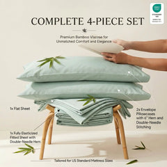 Bamboo Sheet Set Organic Bamboo & Oeko-Tex Certified Soft Sleep Comfort perspective