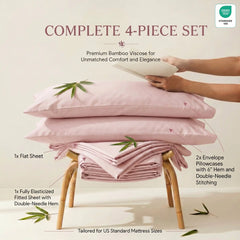 Bamboo Sheet Set Organic Bamboo & Oeko-Tex Certified Soft Sleep Comfort perspective