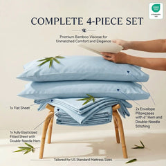 Bamboo Sheet Set Organic Bamboo & Oeko-Tex Certified Soft Sleep Comfort perspective