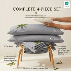 Bamboo Sheet Set Organic Bamboo & Oeko-Tex Certified Soft Sleep Comfort perspective